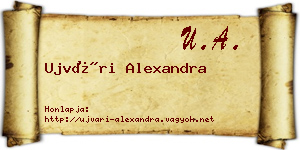 Ujvári Alexandra névjegykártya